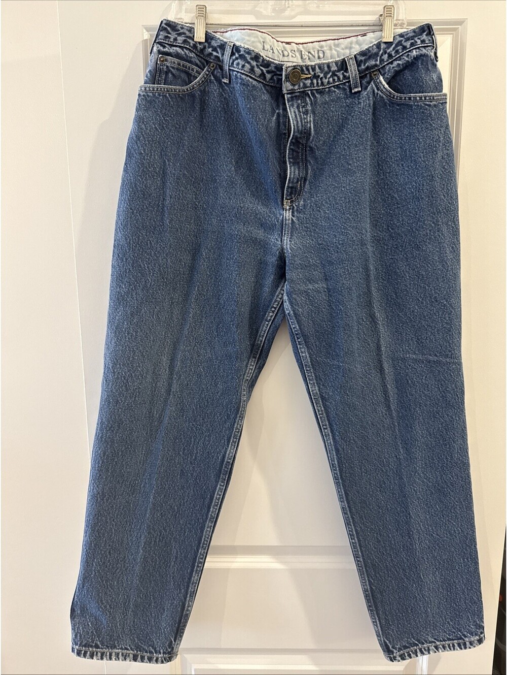 Lands End Women’s Jeans Size 16W Relaxed Fit Tapered Leg 90s Style